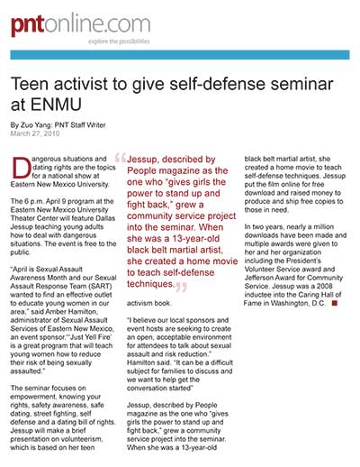 Teen activist to give self-defense seminar at ENMU