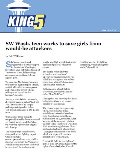 SW Wash. teen works to save girls from would-be attackers