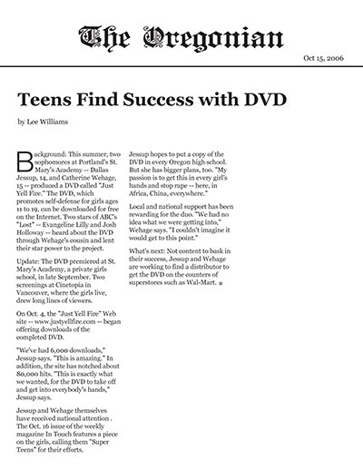 Teens find success with DVD