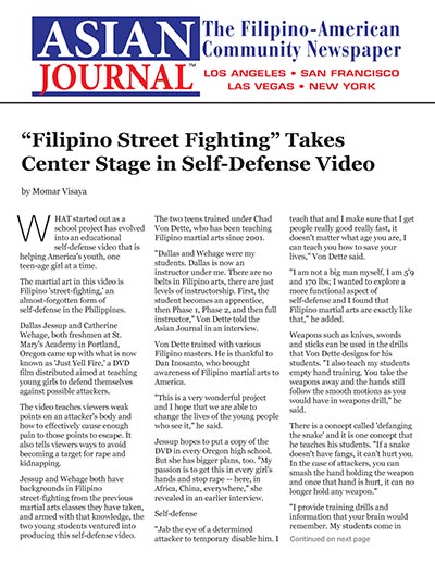 "Filipino Street Fighting" Takes Center Stage in Self-Defense Video