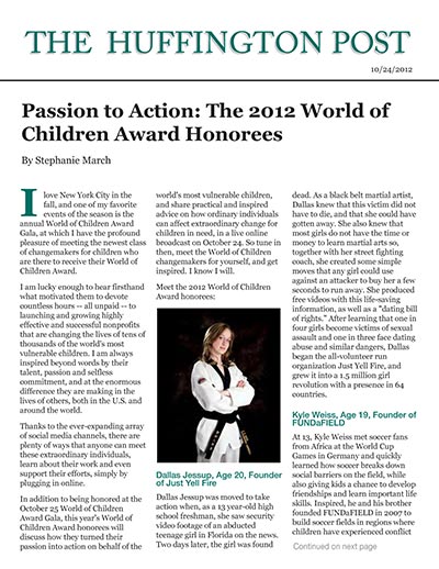 Passion to Action: The 2012 World of Children Award Honorees