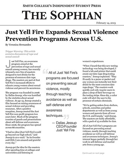 Just Yell Fire Expands Sexual Violence Prevention Programs Across U.S.