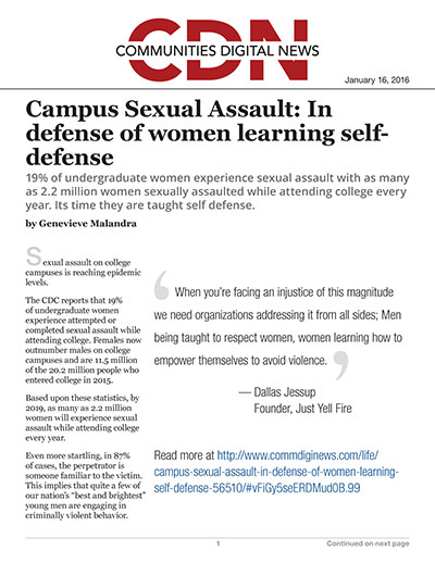 Campus Sexual Assault: In defense of women learning self-defense
