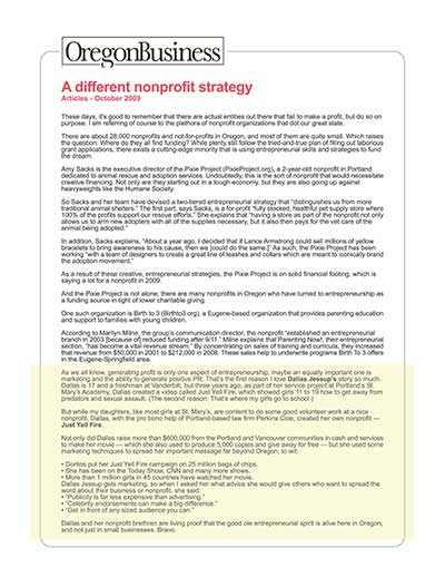A Different Nonproft Strategy