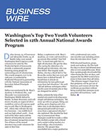 Washington's Top Two Youth Volunteers Selected in 12th Annual National Awards Program